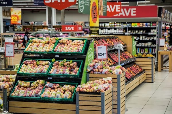 A display of fruit in a retail store.